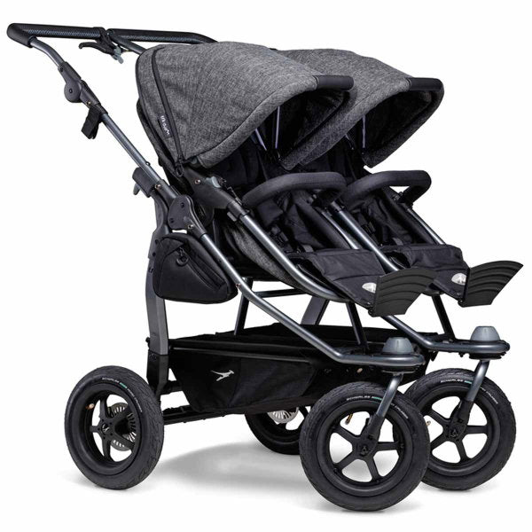  Tfk Duo Kombi Kinderwagen Premium Anthrazit Zwillingswagen Mit Luftrad-Set