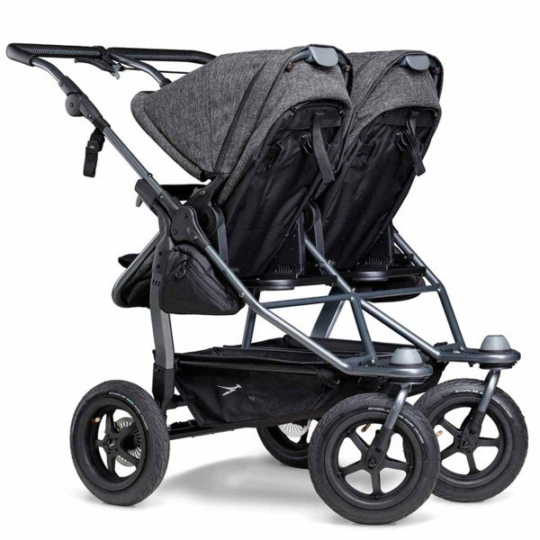  Tfk Duo Kombi Kinderwagen Premium Anthrazit Zwillingswagen Mit Luftrad-Set