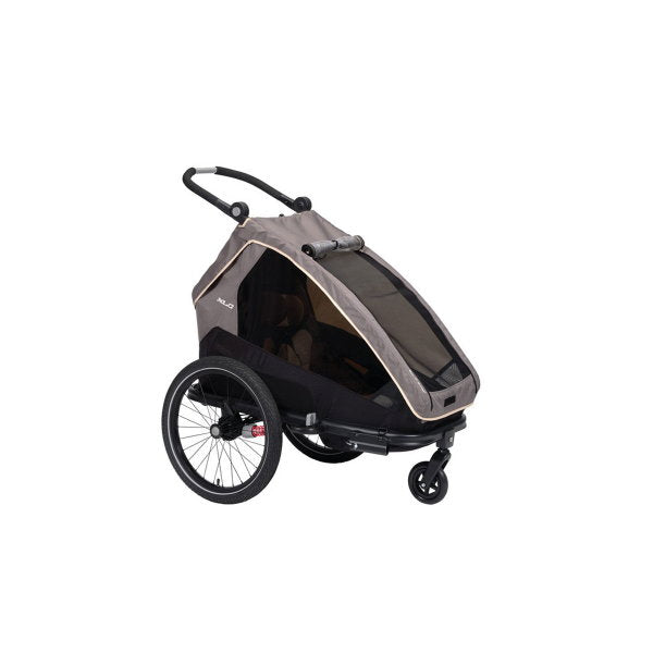  XLC Kinderanhänger MONO S Grau/beige/anthrazit Inkl. Buggyrad & Rücklicht