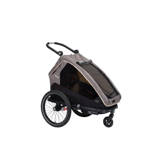  XLC Kinderanhänger MONO S Grau/beige/anthrazit Inkl. Buggyrad & Rücklicht
